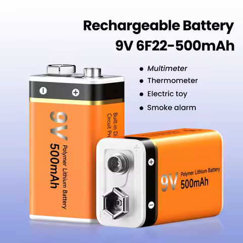 9V Li-ion Rechargeable Battery 9 Volt 6F22 Ni-MH Ni MH 9V Crown Battery Replacement For Multimeter K