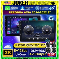 PERODUA AXIA 2014-2022 9'' (360 CAMERA 8GB RAM 128GB CARPLAY IPS 2.5d DSP 4G SIM CARD) Android OEM Radio Player