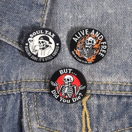 Skull Elements Against Workplace Oppression Text Enamel Brooch Fashion Clothing Accessories Backpack