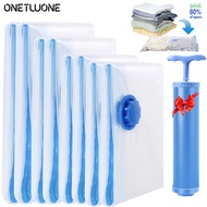 5 Pcs Vacuum Storage Bags,80 More Storage! Hand-Pump for Travel! for Bedding, Pillows, Towel, Blanke