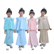 RAYA 2023 Cool Elves Peplum Baju Raya Design Mint Cream Baby Blue Pink Kurung Kanak Kanak-Kanak Buda