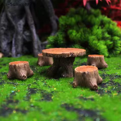 5 Miniature Tree Stump Garden Art Accessories Resin Decoration, Garden Landscape Accessories, Resin 