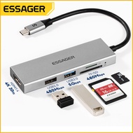Essager  USB C HUB Type C to HDMI-compatible USB 3.0 Adapter  11 in 1Type C HUB Dock RJ45 SD Reader 