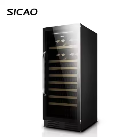 Modern Corner Wine Fridge Built In Glass Door Display Cabinet Single Zone Bar Chiller Kitchen Bevera