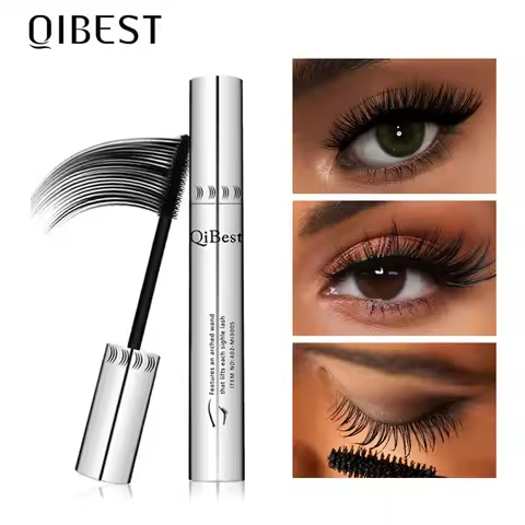 QIBEST 4D Black Mascara Waterproof Lengthening Curling Eye Lashes Rimel Mascara Silk Fiber Women Mas