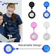REFINEMENT Retractable Nurse Watch Gift Brooch Pin Quartz Clock Fob Watch