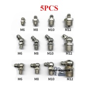 5PCS Stainless Steel Grease Nipple SS201 SS304 Metric External Thread Straight Elbow Type Grease Nip