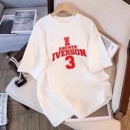 Allen Iverson #3 Philadelphia 76ers Men's Short Sleeve T-Shirt - White Graphic Tee with Red Letterin