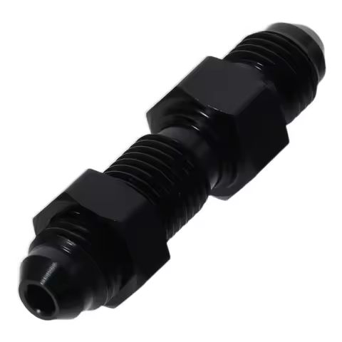 6AN Male Flare Bulkhead Fitting Adapter with Nut, Black Aluminum Adapter Replcaement Car Assessories