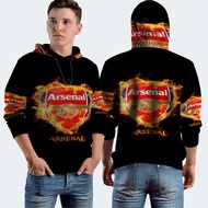 Arsenal Fullprint Hoodie Jacket, Polyester Soccer Fans Football