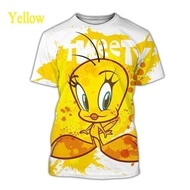 3D Print 2024 Summer Tweety Bird T-shirt,  Cute Cartoon Casual Fashion Short Sleeve Unisex