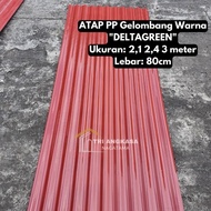 Atap Gelombang Warna PP "DELTAGREEN" Merah/Hijau - Fiber Plastik
