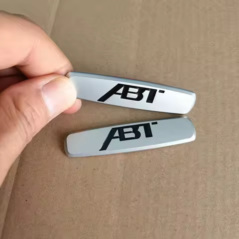 2pcs/lot Silver ABT Emblem For Audi Sticker ABT Seat Sticker Interior Sticker For Audi TTS SQ5 RS5 S