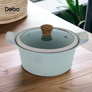 德鉑Debo 菱格紋雙耳複底不沾湯鍋 24cm