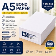 A5 Bond Paper – 1 Ream (500 Sheets) 80gsm by byte studio
