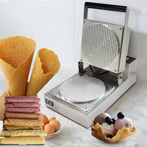 Roll Machine Maker Electric Small Crispy Roll Maker Commercial Ice Cream Cone Maker Pattern Crispy W