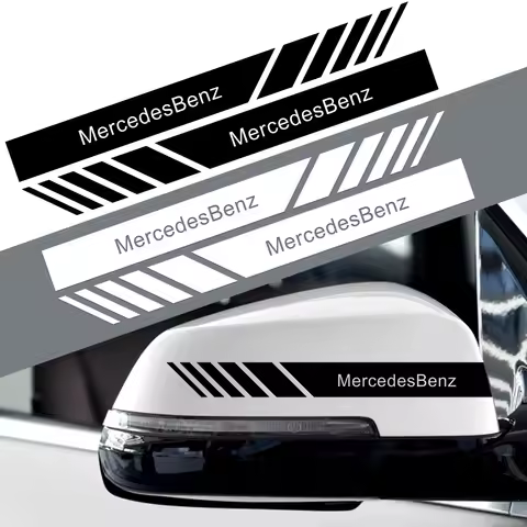 Car Sticker Racing Strips Rear View Mirror Badge Decal for Mercedes Benz A B C E R G S GGLA W140 W16