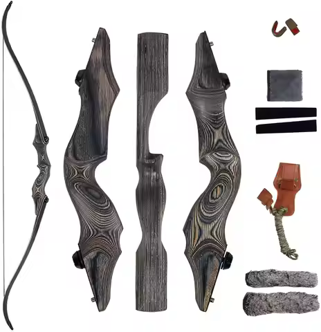 Onebows 58inch Takedown Recurve Bow Bamboo Limbs Archery Right and Left Handed Riser Bow for Hunting