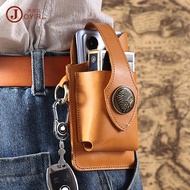 Beg Pinggang Kulit Tulen Lelaki, Beg Pinggang Sukan Luar Pelbagai Fungsi, Beg Telefon, Beg Pinggang 