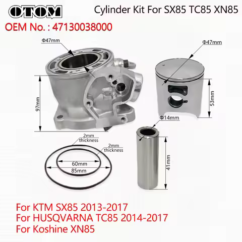 OTOM Cylinder Kit For KTM SX85 2013-2017 HUSQVARNA TC85 2014-2017 Koshine XN85 85cc Motorcycle Cylin