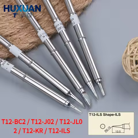 Replacement T12 Soldering Tips BC2/J02/JL02/KR/ILS, Welding Iron Bit For Soldering Rework Station Re