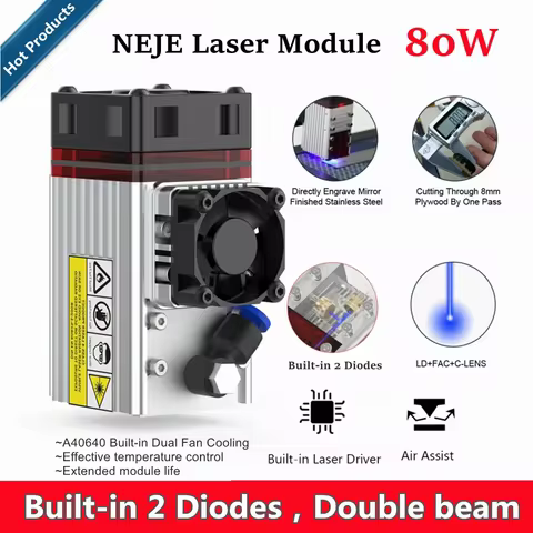 NEJE A40640/E40 80W High Power 450nm Double Beam Laser Module Kit CNC Laser Engraver Cutter Metal En