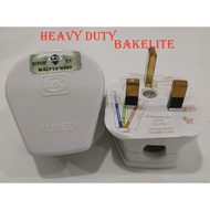 MK 646 WHI 13A Heavy Duty 3 PIN Bakelite PLUG TOP