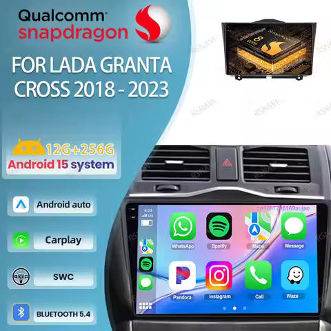 Android 15 Car Radio For LADA Granta Cross 2018 - 2023 F7 Delica D5 Gx470 350z Astra H Nv200 Isuzu R