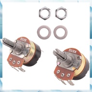 [W F S B] 2Pcs 500K Ohm Single Linear Taper Potentiometers with on/off Switch