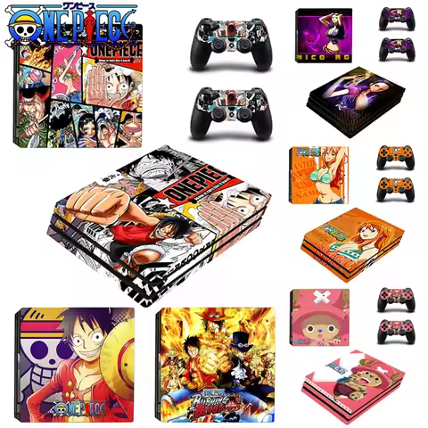 Anime One Piece Luffy PS4 Pro Skin Sticker Cover for PlayStation4 Pro Game Console Controller Decora