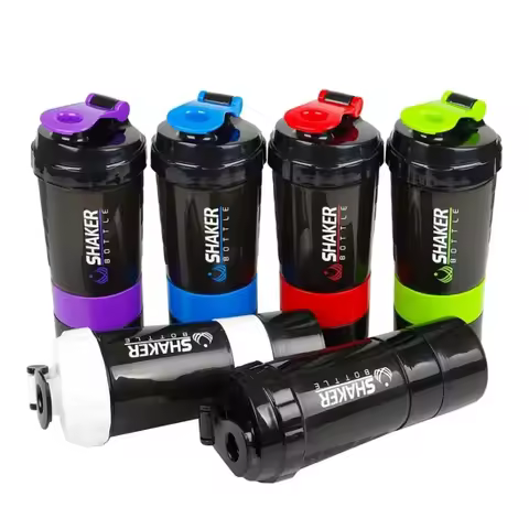 Protein Shaker Bottle Leak Proof Bottle for Protein Mixes 3 Layer Twist Off Shaker Cup Sports for Po