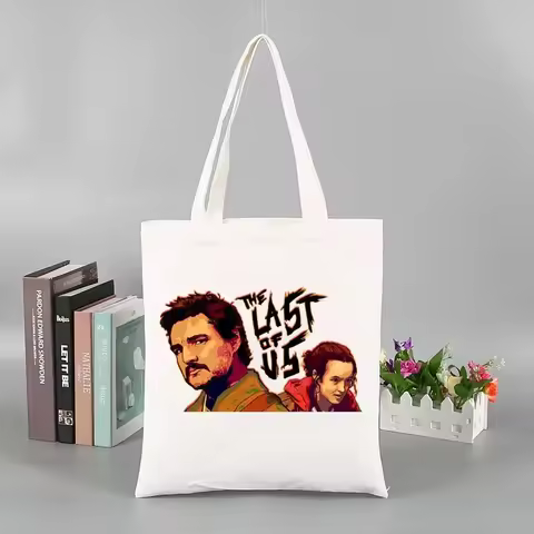2pcs Pedro Pascal My Boy Friend Canvas Fashion Tote Ladies Cosmetic Bag Eco-friendly Large Capacity 