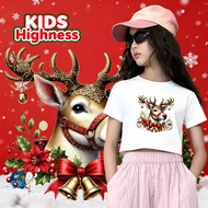 (24 Hours Delivery) Cotton1 Christmas Festival Party Team shirt Red 2026 kids Round Neck t-shirt 127