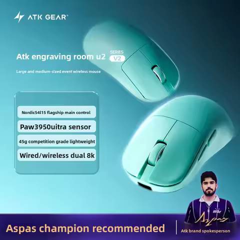 ATK BlazingSky U2 Wireless Gaming Mouse Three Mode PAW 3950 Ultra Double 8k 44g Lightweight E-Sports