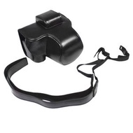 全城熱賣 - 適用於FUJIFILM X-S10 15-55mm鏡頭皮質相機套 配掛繩帶 (顏色：黑色)