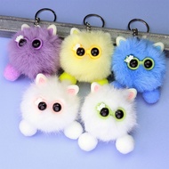 GANTUNGAN Cute Cat Rabbit Fur Doll Keychain Bagcharm Cat Keychain Accessories