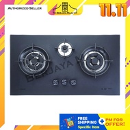 Faber 3 Burner Built-In Glass Gas Cooker Hob FBIH-G903B520TGM (Matt Black)