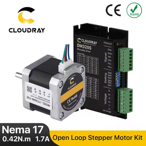 Cloudray Nema 17 Stepper Motor Driver Kit Open Loop 0.42N.m 1.7A Driver 0.3A-2.2A 18-40VDC for 3D Pr