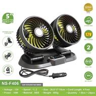 Double Headed Vehicle Fan USB 12V&amp;24V 360° Rotatable Adjustable Car Cooling Fan Truck Fan