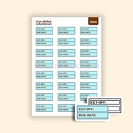Cut Off Reminder Sticker, Credit Card Reminder, Due Date Stickers, Planner Journal Stickers | IS039