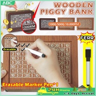 Wood Money Box Handmade Reusable Piggy Bank Crafts With Saving Money Goals Counter Wooden Coin Tray 