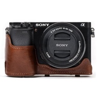 Leather Case Camera Sony Alpha A6000 A6300 Original Egif - Coffee