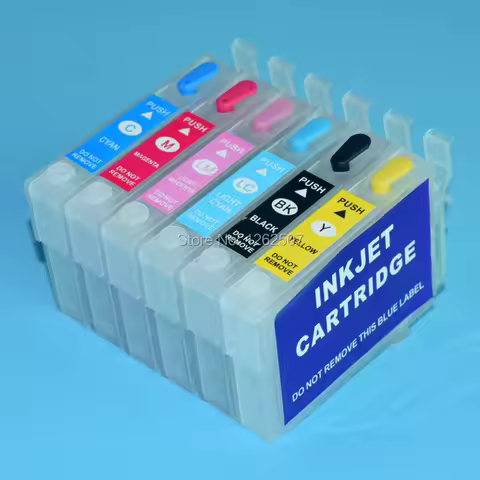 T0801-T0806 Refillable Ink Cartridges For Epson P50 T59 R265 R270 R285 R290 R360 RX560 585 610 650 6