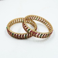 Matt Gold Ethnic Indian Bangles - Set of 2 | Artlah Gelang Tangan | indian Bangles