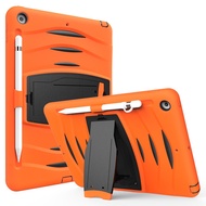 For iPad Pro 10.5 / Air 10.5 2017 2019 / iPad 10.2 Tablet Casing 3 Layers Heavy Duty Shockproof Silicone Hard Case Full Protection Back Cover With Kick Stand + Pencil Holder