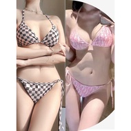 Tie-Neck Swimsuit Hot Sexy Bikini Girl