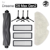 Dreame D9 Max Gen 2 Robot Vacuum Accessories:Main Brush，Side Brush，HEPA Filter，Mop Cloth