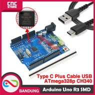 ARDUINO UNO R3 SMD DRIVER CH340 ATMEGA328P PLUS TYPE-C DATA CABLE