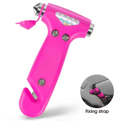 Car Safety Hammer Window Breaker, Emergency Escape Tool With Seat Belt Cutter, Perfect Black Safety
