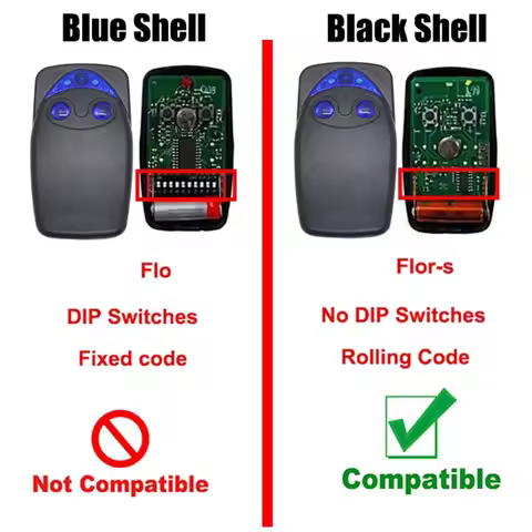 Garage Door Remote Control 433.92MHz Rolling Code NICE FLORS FLO2RS FLO4RS FLO2RE FLO4RE ERA ONE INT